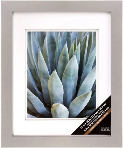 Vista 7 de Studio Décor® - Marco de pared gris con paspartú doble