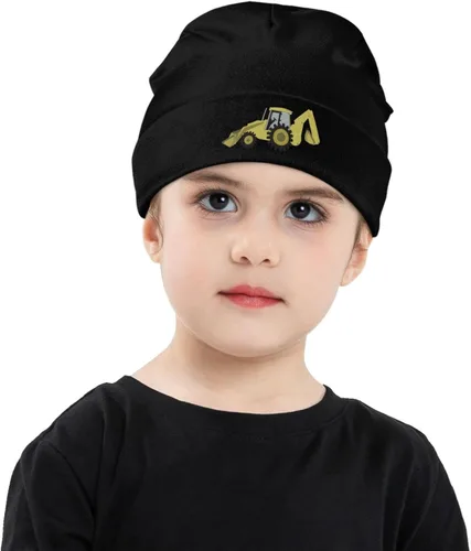 Vista 9 de Gorros de punto para niños pequeños y cálidos de punto con retroexcavadora de construcción