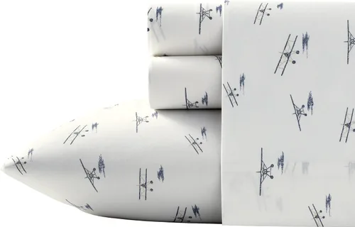 Vista 54 de Eddie Bauer - Juego de sábanas individuales, sábanas de percal de algodón, frescas y frescas, ideales para dormitorio