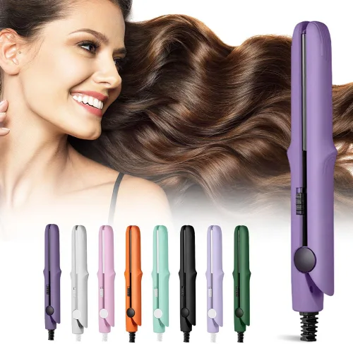 Vista 10 de Nueva varita rizadora y plancha plana 2026, mini rizador 2 en 1 para cabello corto, rizador de doble propósito, rizador portátil de viaje para todo