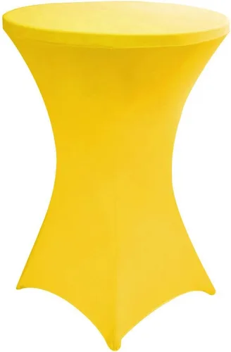Vista 12 de JISEN Mantel elástico ajustable redondo de licra para cóctel con brillo metálico, cubierta de mesa con tapa de 61 cm, color dorado