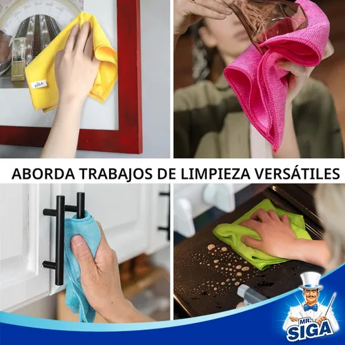 Vista 6 de MR.SIGA Paño de limpieza de microfibra, paquete de 24, tamaño: 12.6 x 12.6 pulgadas