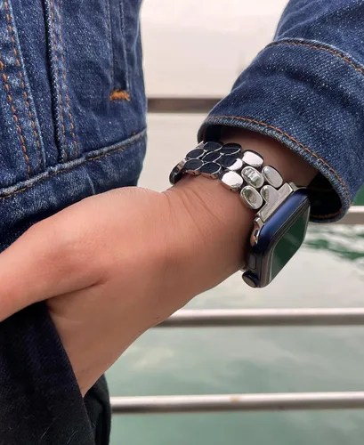 Vista 5 de Bonitas correas compatibles con Apple Watch de 1.575 pulgadas, 1.614 pulgadas, 1.654 pulgadas, 1.732 pulgadas, 1.772 pulgadas, 1.772 pulgadas, 1.772