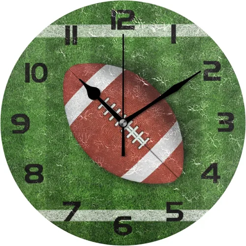 Vista 8 de Reloj de pared con estampado de béisbol deportivo, silencioso, sin tictac, reloj de pared redondo de béisbol de 9.5 pulgadas, funciona