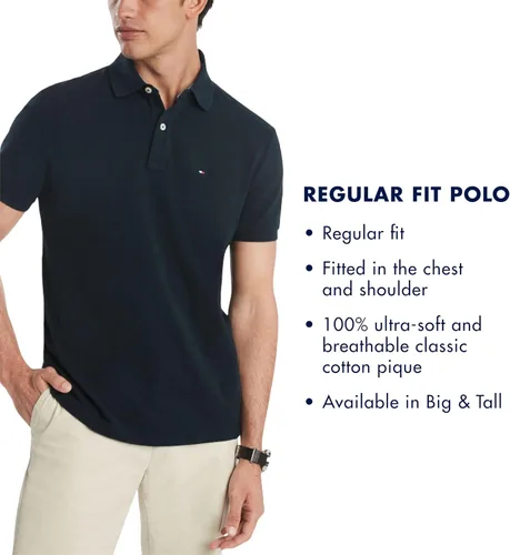Vista 88 de Tommy Hilfiger Polo de piqué de algodón de manga corta para hombre en ajuste regular