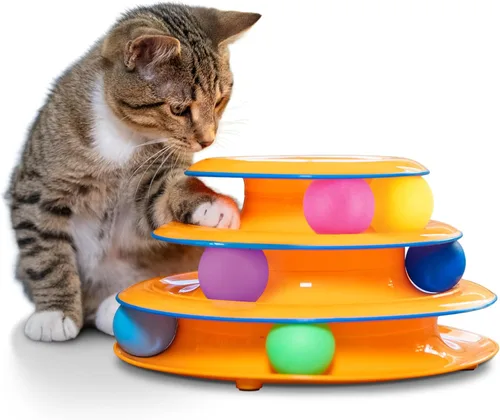 Vista 13 de Petstages - Juguete interactivo para gatos Chase Meowtain de 4 niveles