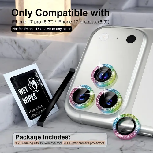 Vista 217 de Choiche Compatible para iPhone 16 Pro/iPhone 16 Pro Max Protector de Lente de Cámara, Vidrio Templado 9H Protector de Pantalla de Cubierta de Cámara
