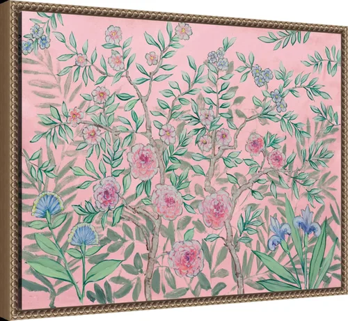 Vista 2 de Amanti Art Lienzo enmarcado para pared, 18 x 24 pulgadas, jardín francés rosa, por Julia Purinton, lienzo enmarcado para pared, obras de arte