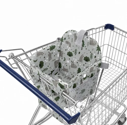 Vista 13 de Funda negra para carrito de compras para bebé, funda para silla alta 2 en 1, con arnés de seguridad, multifuncional, patrón de perro, fundas