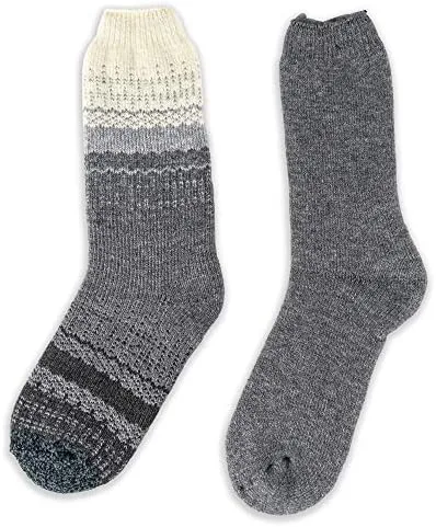 Vista 2 de HOT FEET 2 Pack Warm Cozy Thermal Socks for Women - Thick Insulated Crew for Cold Winter Weather
