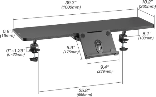 Vista 7 de AVLT Soporte de escritorio con abrazadera para monitor de 32 pulgadas con abrazadera para monitor con soporte deslizante para portátil, tableta