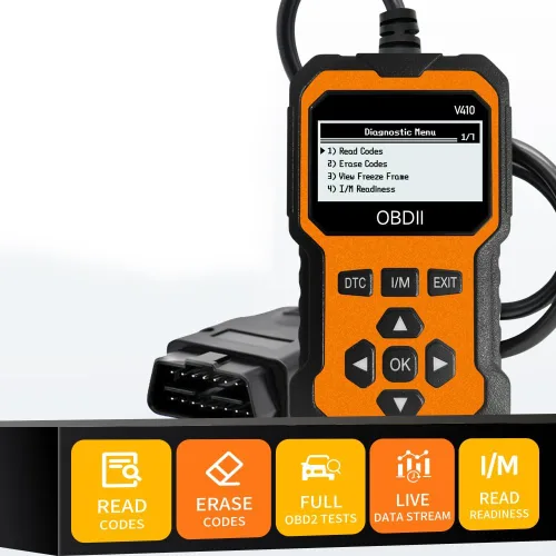 Vista 2 de Escáner OBD2 profesional V410 y herramienta de diagnóstico de coche - Lector de código automático para todos los vehículos, lector de códigos