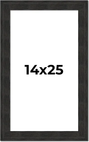 Vista 13 de Poster Palooza 14x25 Distressed/Aged Antique Silver Complete Wood Picture Frame with UV Acrylic Plexiglass, Foam Board Backing & Hardware Included