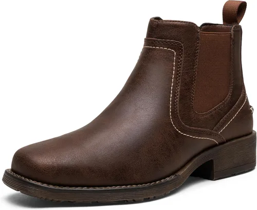 Vista 7 de Jousen Chelsea - Botas de vestir para hombre, con punta cuadrada, estilo casual, sin cordones