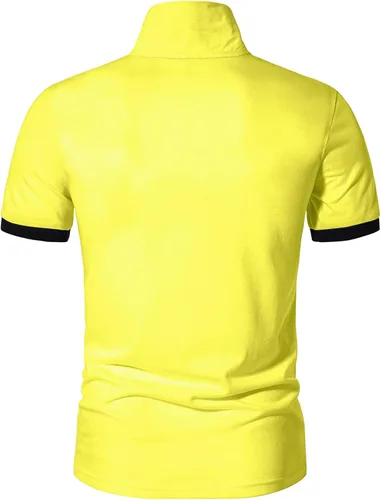Vista 2 de CEHT Polo de manga corta para hombre de algodón de golf para hombre ajuste delgado casual para hombre