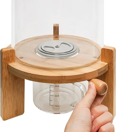 Vista 8 de 7.5L Cereal Contenedores Almacenamiento,Dispensador de cereales Harina Arroz Contenedor de almacenamiento Tanque de vidrio W/Lid Medición Taza Cubo