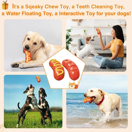Vista 5 de Juguetes resistentes para perros, juguetes para perros masticadores agresivos, perros de raza grande, juguete masticable para perros calientes