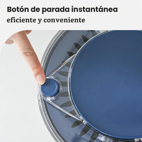 Vista 8 de Molinillo de ensalada de acero inoxidable, 5.3 cuartos de galón con base antideslizante, botón de drenaje y parada, lavadora y secadora de frutas