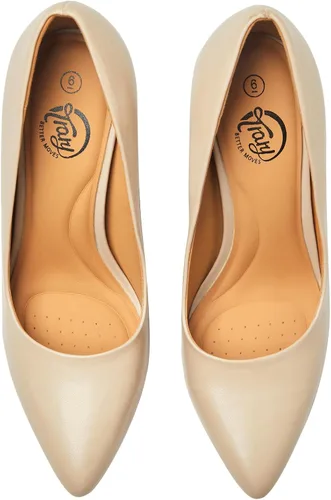 Vista 5 de Trary Zapatos de tacón alto para mujer, tacones negros, tacones dorados, color nude, rosa y rojo, tacones altos puntiagudos para mujer, tacones