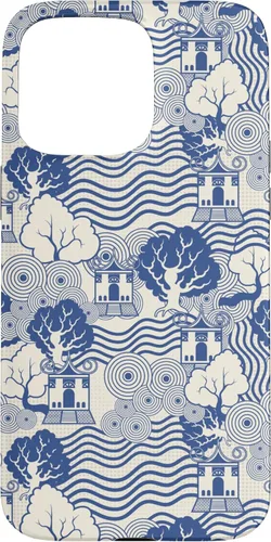 Vista 28 de Blue Pagoda Chinoiserie Pattern Case for iPhone 17