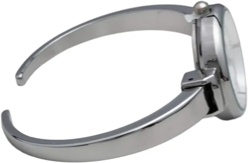 Vista 8 de Collections Quartz Womens 26mm Delicate Metal Cuff Bangle Watch Plateado