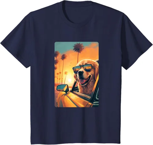 Vista 92 de Golden Retriever - Camiseta divertida de Golden Retriever con lentes, Negro