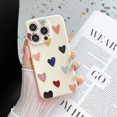 Vista 6 de Funda protectora para iPhone 12 para mujeres y niñas, diseño lindo de silicona suave, protección de cámara con forma de corazón, para iPhone 12