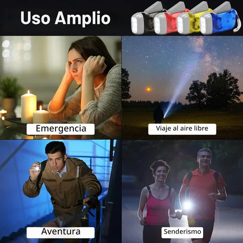 Vista 6 de Treela 36 Linternas de Manivela Manual Artículos a Granel para Navidad Linterna de Compresión Sin Batería Requerida Antorcha de 3 Modos de Carga