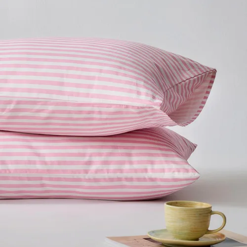 Vista 17 de JELLYMONI - Juego de 2 fundas de almohada de algodón natural 100 % a rayas, tamaño estándar, color blanco con finas rayas negras impresas, con 0608