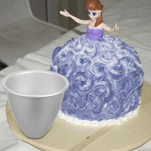 Vista 5 de 2 piezas de vestido de princesa para muñecas, molde para tartas, molde de aluminio con núcleo calefactor para boda, cumpleaños, aniversario