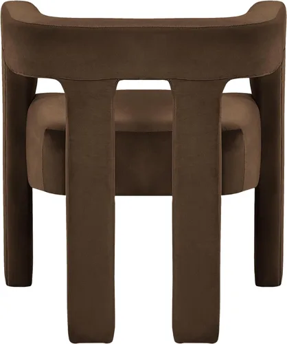 Vista 4 de Meridian Furniture 889Brown-C Colección Athena Moderna Silla de comedor contemporánea tapizada en terciopelo con terciopelo marrón suave, 25" An x
