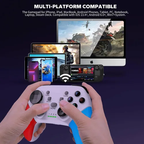 Vista 9 de arVin Game Controller for iPhone/iOS/Android/PC/Steam Deck with Phone Holder, Turbo, Wireless Gamepad Joystick for iPhone