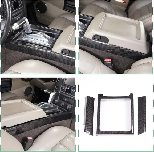 Vista 3 de PIUGILH Kit de Acabado de Decoración Interior de 24 Piezas Juego Completo para Hummer H2 2003-2007, Pegatina del Panel de Navegación del Tablero