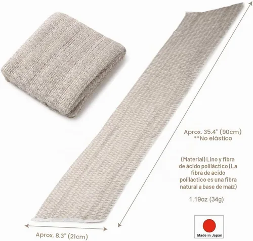 Vista 6 de Toalla exfoliante [fabricada en Japón] Depurador de espalda de ducha, toalla exfoliante corporal a base de plantas (lino)