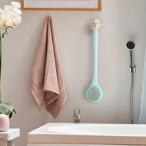Vista 6 de BEDELITE Cepillo de baño de espalda de mango largo para ducha de 2 – Cepillo de ducha suave para hombres y mujeres, cepillo de espalda – Exfoliante