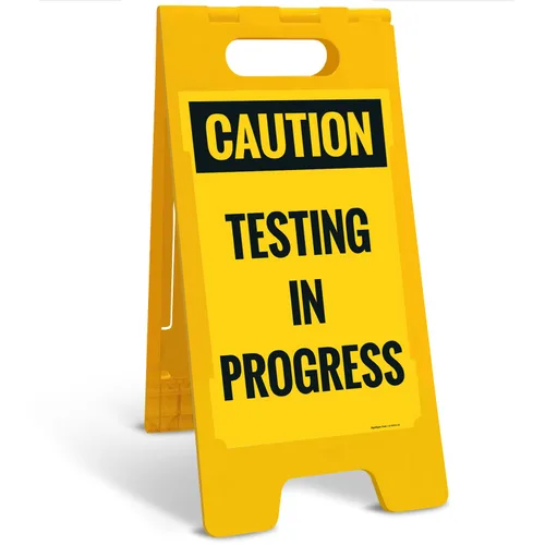 Vista 8 de Caution Testing in Progress Sidewalk Sign Kit, 10x16 Inches, Replacement Panels (2 Pack) Thick HDPS Plastic, Made in USA by Sigo Signs