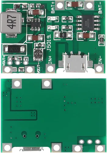 Vista 2 de 10 unids 18650 18650 Li-ion cargador de batería módulo 2A USB TP4056 ajustable Boost Módulo DC-DC 3.7V a 5V 9V 12V Step Up Boost Módulo DIY Kit