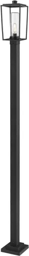 Vista 5 de Z-Lite 594PHMS-536P-BK Sheridan - Poste para exteriores, 1 luz, 100 vatios, color negro