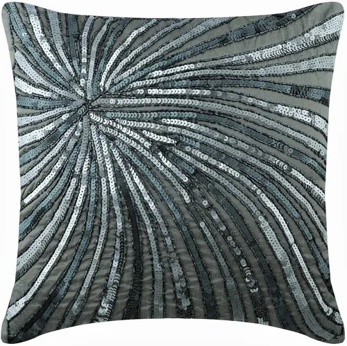 Vista 7 de The HomeCentric Funda de cojín marrón, lentejuelas y cuentas con purpurina en espiral, funda de cojín de 20 x 20 pulgadas, fundas de almohada