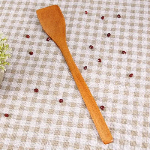 Vista 3 de Espátula de madera antiadherente para cocinar, espátula de madera frita, utensilios de cocina de 9.7 x 1.6 in (color claro)