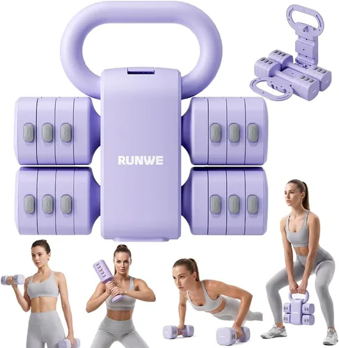 Vista 11 de Adjustable Kettlebell Dumbbell Set, 2-in-1 Dumbbells & Kettlebell, Hand Weights Free Weights for Women Beginners with Fast Adjustment,Weights Set