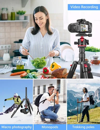 Vista 5 de Trípode profesional de 78 pulgadas para cámara Victiv, trípode monópode de aluminio para cámara DSLR, telescopio terrestre, telescopio, binoculares