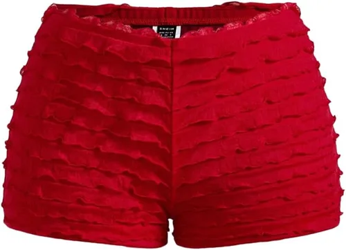 Vista 6 de SHENHE Pantalones cortos con volantes para mujer, lindos Bloomers de tiro Negro