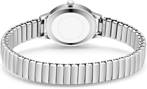 Vista 3 de Relojes dorados para mujer, reloj analógico impermeable de lectura fácil para mujer con banda de expansión de acero aleado