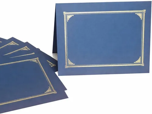 Vista 7 de Geographics Fundas clásicas de lino para certificados/documentos, color azul marino, paquete de 25, 12.5 x 9.75 pulgadas