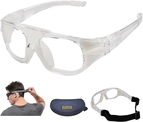 Vista 12 de SooGree Gafas Deportivas de Squash y Racquetball, Gafas de Baloncesto, Correa Ajustable, Resistente al Impacto