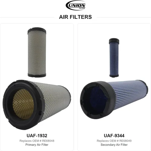 Vista 2 de UNION Kit de servicio de filtro para John Deere 5300 Tractor RE68048 RE68049 T19044 RE45864 RE62418 Filtro de aire de sello radial
