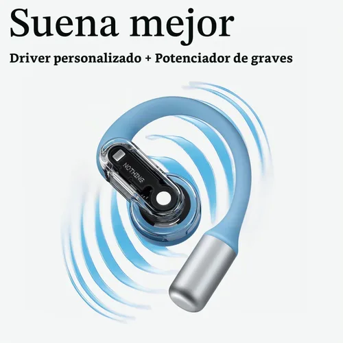 Vista 3 de Nothing Auriculares de oído (abierto) ultraligeros con ganchos ajustables para los oídos, conexión multipunto Bluetooth auriculares con tecnología