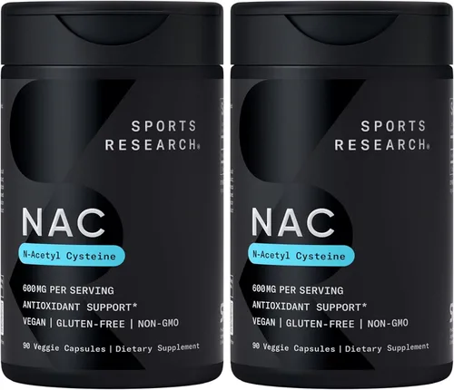 Vista 9 de Sports Research N-acetil L-cisteína (NAC) 600 mg, 90 cápsulas vegetarianas, veganas, sin OMG, sin gluten. Aroma de limón