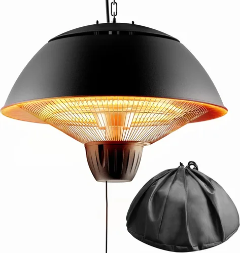 Vista 8 de Calentador eléctrico para exteriores, calentador de patio infrarrojo colgante de 1500 W para uso al aire libre, calentador eléctrico impermeable